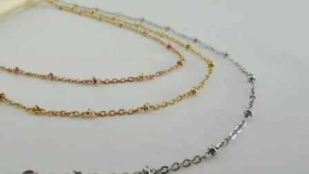 Vendita all'ingrosso gioielli di moda con bracciale alla cavigliera in acciaio inossidabile in oro rosa placcato oro per la realizzazione di collane da donna